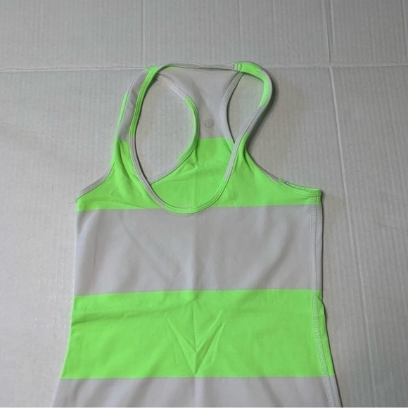 Lululemon Cool Racerback Bold Stripe Zippy Green Extra Small - Picture 5 of 9